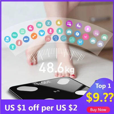 Bluetooth Body Fat Scale BMI Weight Scale Smart Electronic Scale LED Digital Bathroom Weight Weight Body Composition Analyzer
