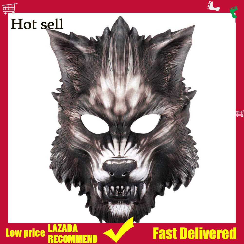 Halloween Wolf Face Cover EVA Werewolf Half Face Cover Scary Horror ...