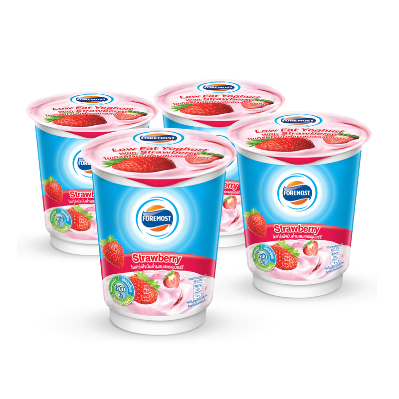 โฟร์โมสต์ โยเกิร์ต รสสตรอเบอร์รี 135 กรัม x 4 /Foremost Strawberry Yoghurt 135g x 4