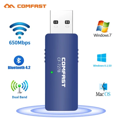 Comfast USB Wifi Adapter 1300Mbps Wi fi Adatper 5ghz Antenna USB Bluetooth 4.2 Ethernet PC Wi-fi for computer Bluetooth Music Receiver