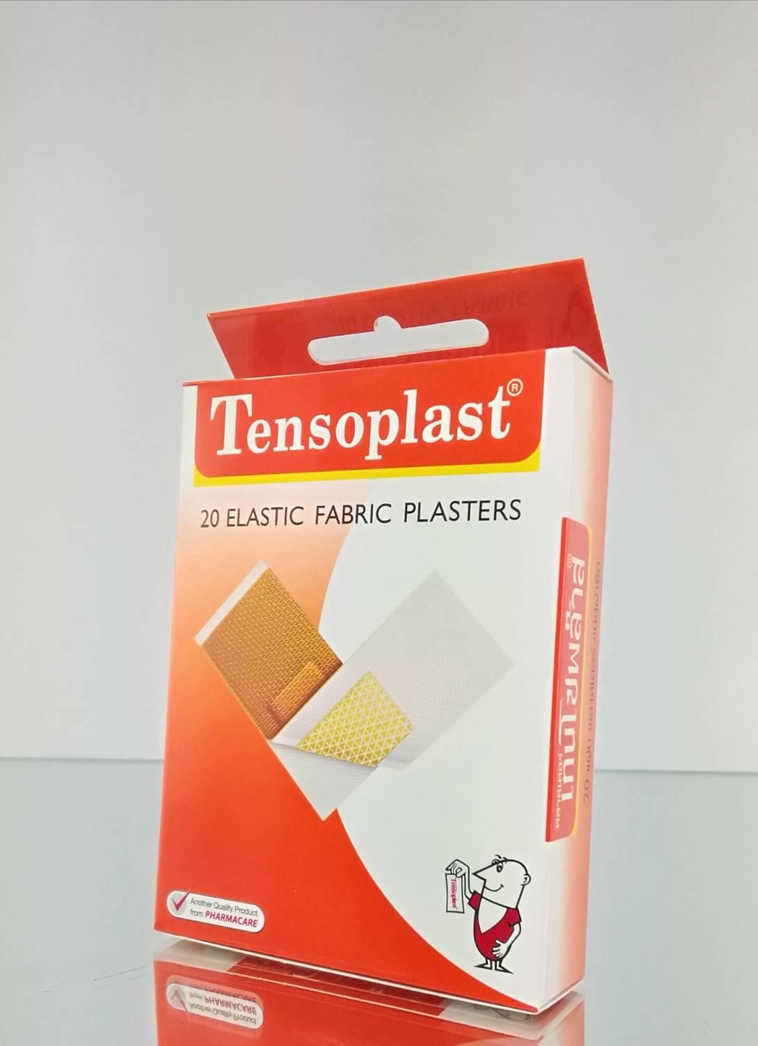 Tensoplast พลาสเตอร์ยา เทนโซพล๊าส (1กล่องบรรจุ20 ชิ้น) ป้องกันเชื้อโรค มีแผ่นใยพิเศษป้องกันไม่ให้ติดแผล