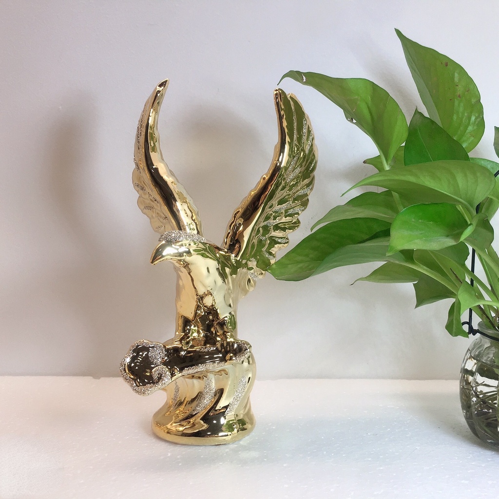 Tượng đại bàng gốm mạ vàng phong cách đương đại quầy phòng khách trang trí nhà cửa trang trí bàn làm việc