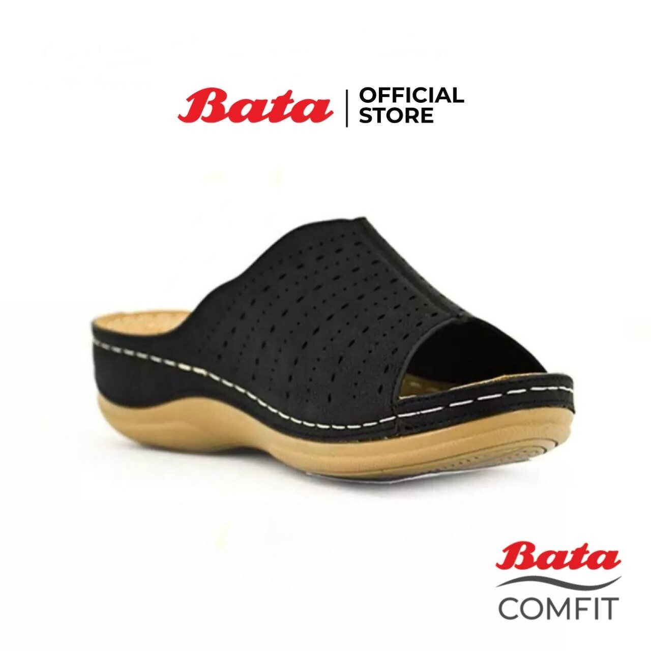 Bata COMFIT รองเท้าลำลองมีส้น SLIP ON แบบสวม สีชมพู รหัส 6615330 / สีดำ รหัส 6616330 Ladiescomfort Fashion