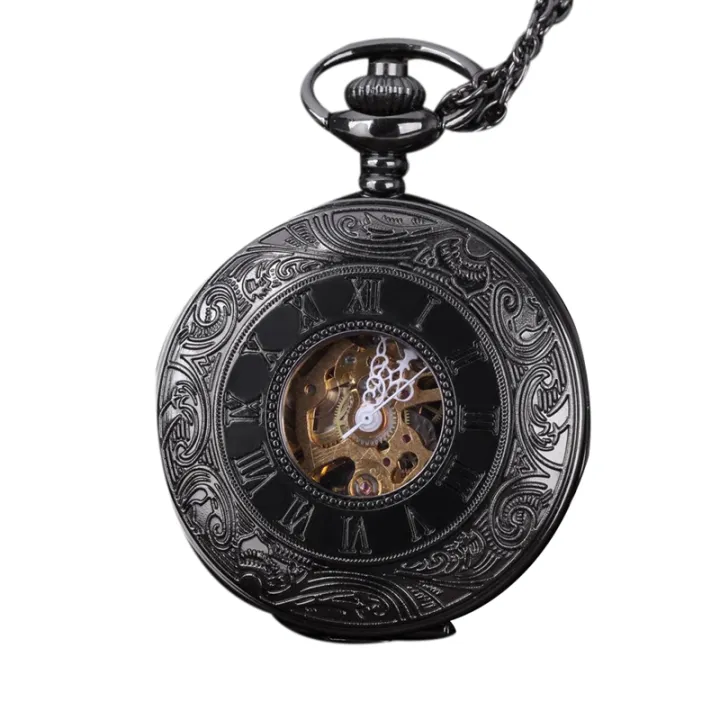 black pocket watch chain