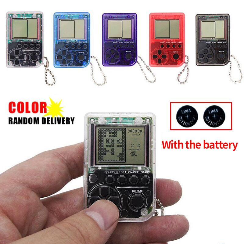 Mini Console Game Machine Children's Handheld Nostalgic Mini Game Console With Keychain Tetris Video Game Kids Children Gifts
