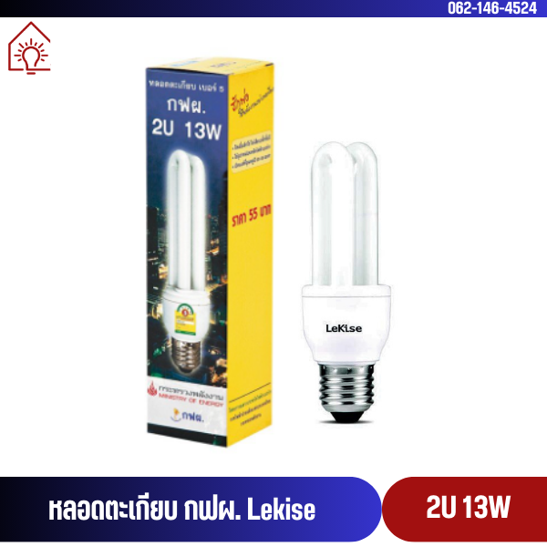 หลอดตะเกียบ หลอดประหยัดไฟ กฟผ 2U 13W (DAYLIGHT) | Lazada.co.th