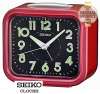 SEIKO นาฬิกาปลุก Quiet Sweep (Snooze) มีไฟ เสียงกริ่ง รุ่น QHK023R - แดง หน้าปัดสีดำ (Red/Black)