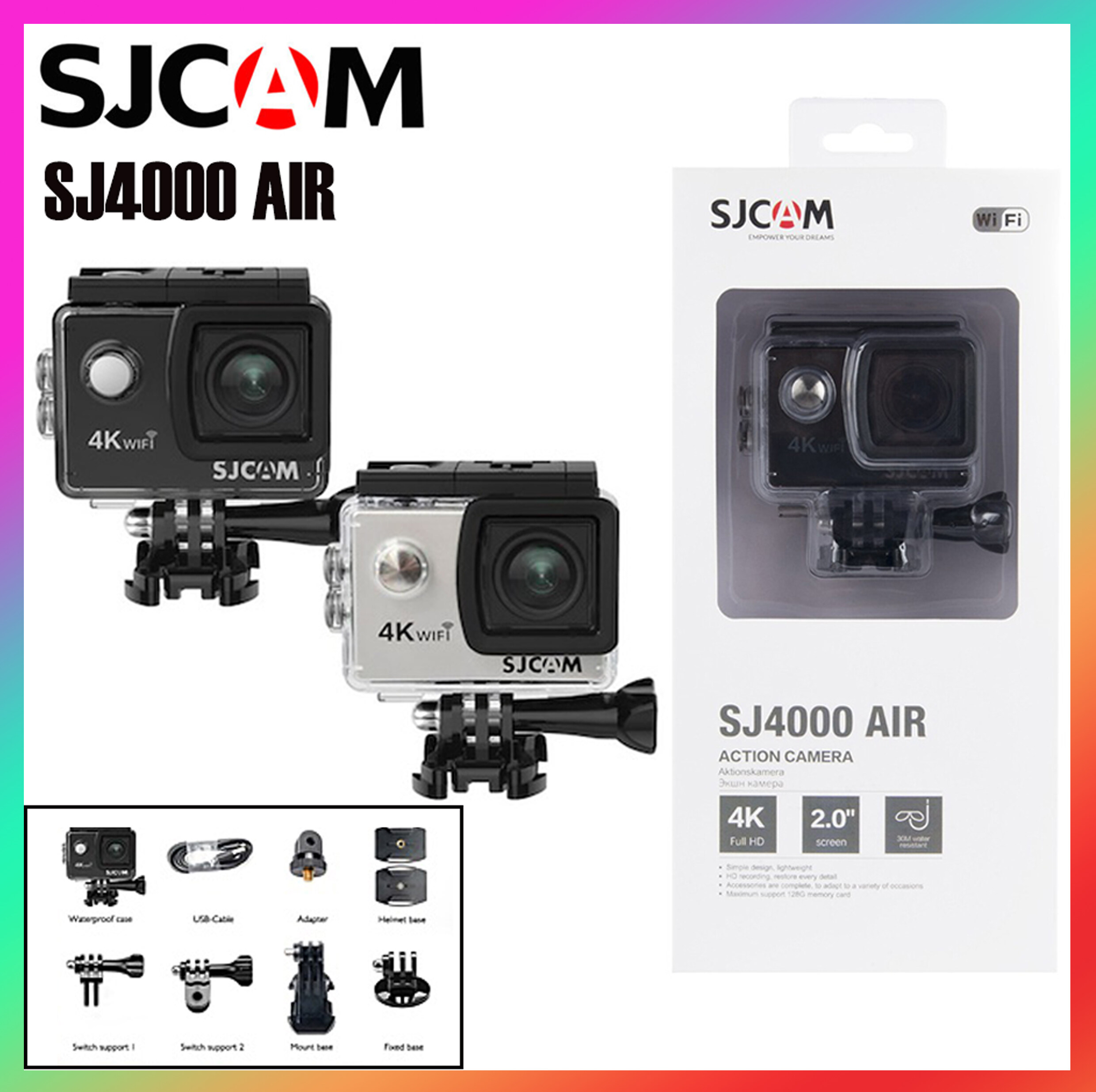 Sj Cam Sj4000 Air กล้องแอคชั่น(4k) กล้องติดหมวก. 