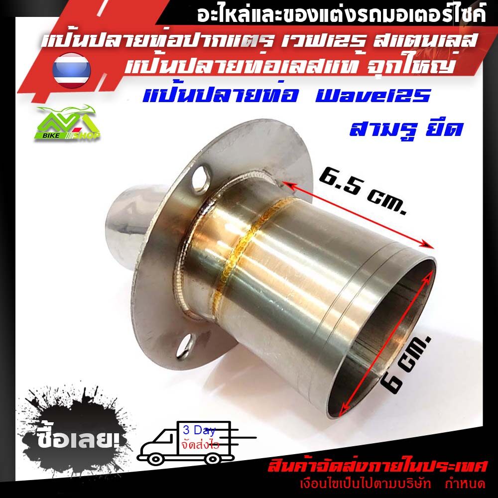 แป้นปลายท่อปากแต WAVE 125 สแตนเลส ขนาด 2.5นิ้ว (จุกใหญ่)/ท่อหนูลำลูกกา//ท่อผ่าเวฟ125//ท่อผ่าหมก//ท่อผ่าดัง//ท่อผ่าแพร่//อุปกรณ์แต่งWave125