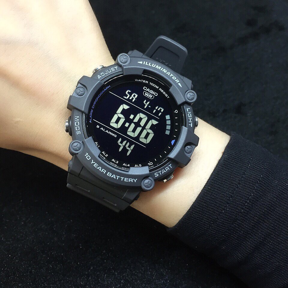 casio นาฬิกาผู้ชาย สายเรซิน แบตเตอรี่10ปี กันน้ำ100m AE1500 รุ่น AE ...