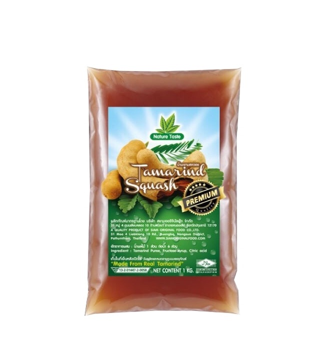 [แบบถุง] น้ำมะขามเข้มข้น 40% ขนาด 1 กก. ยี่ห้อ เนเจอร์เทส (Tamarind squash Nature taste)