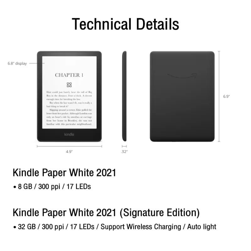 ภาพสินค้า(รับประกันศูนย์ 1 ปี) Amazon Kindle Paperwhite 2021 8GB (Black) itcenter จากร้าน IT Center TH บน Lazada ภาพที่ 7