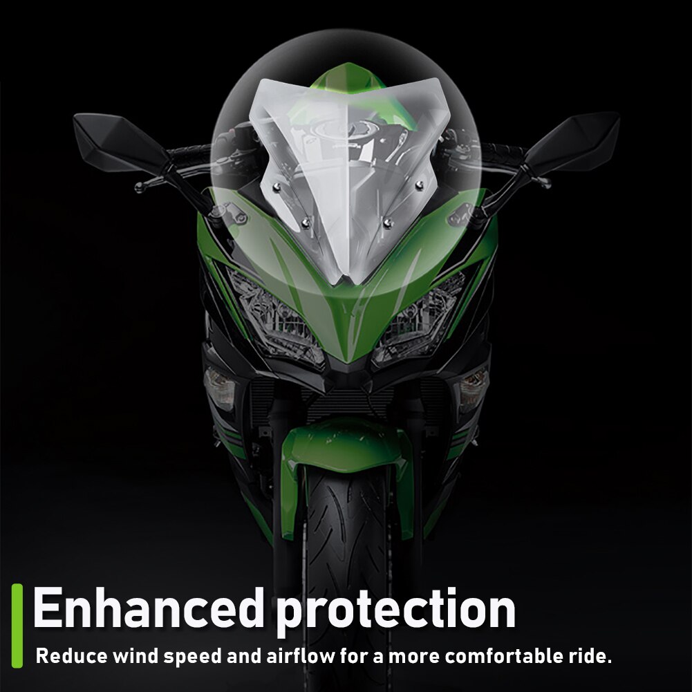Allotmark Motorcycle Double Bubble Windshield WindScreen Screen Flyscreen Deflector For Kawasaki Ninja 650 EX650 ER6F EX 650 ER-6F 2017 2018 2019