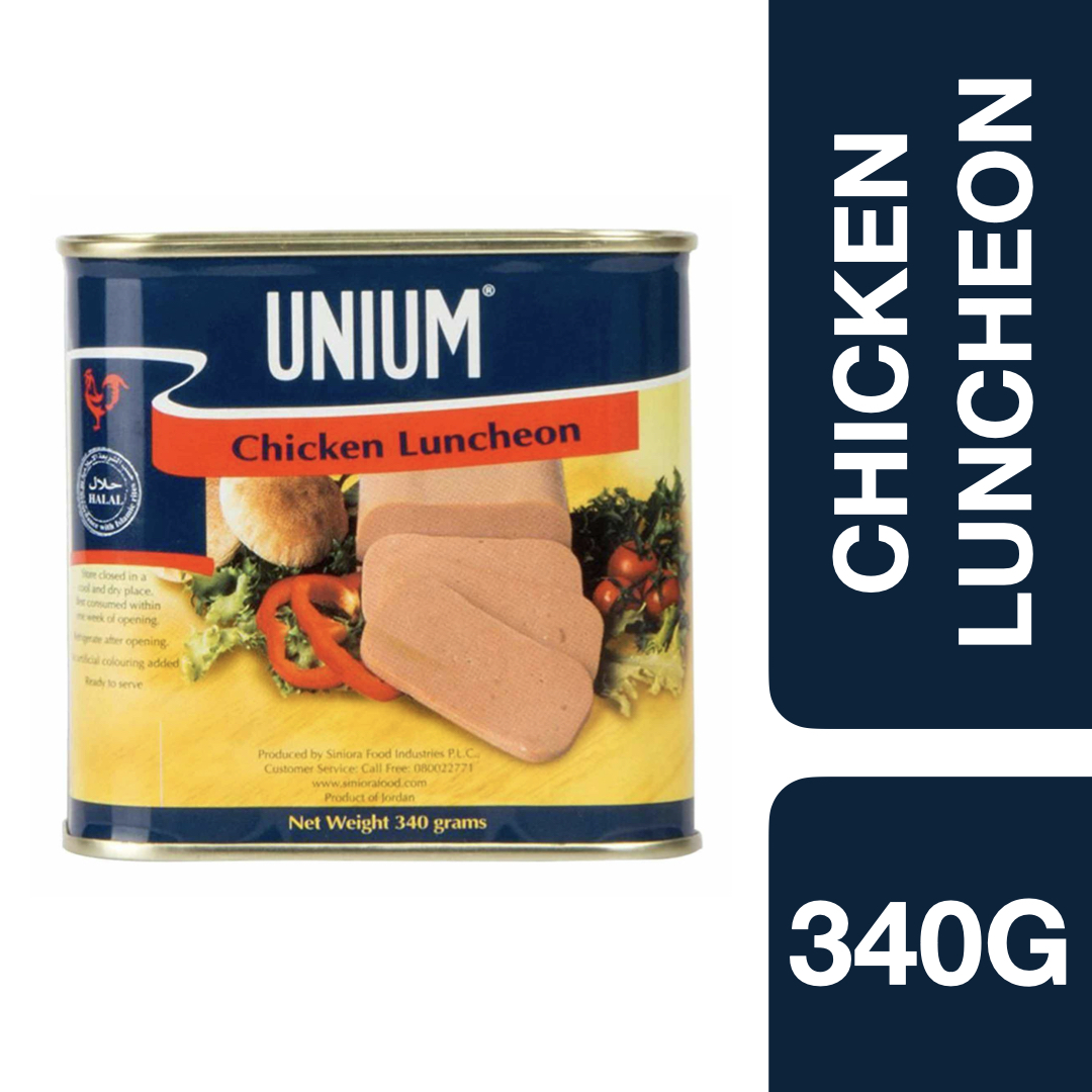 Unium Chicken Luncheon 340g ++ ยูเนี่ยม เนื้อไก่ลันชอนกระป๋อง 340g