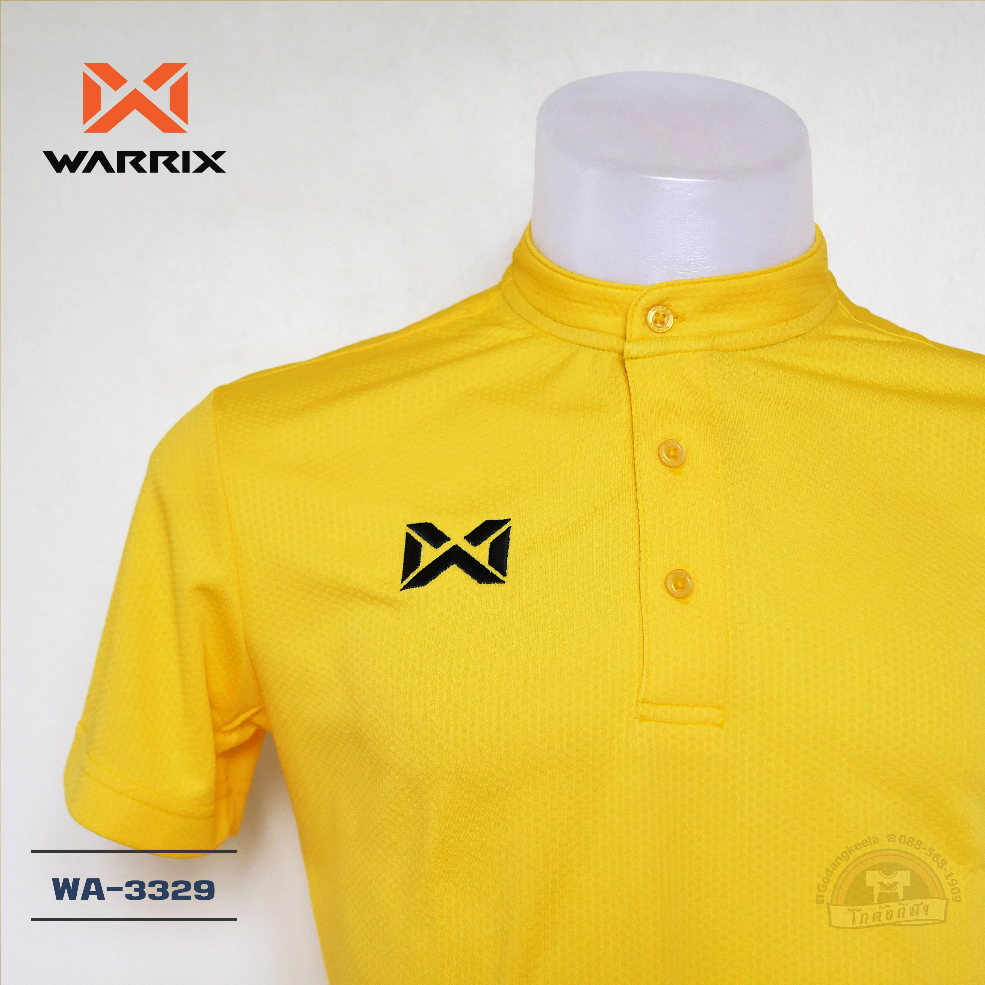 WARRIX เสื้อโปโล คอจีน WA-3329 สีเหลือง YY วาริกซ์ วอริกซ์ ของแท้ 100%