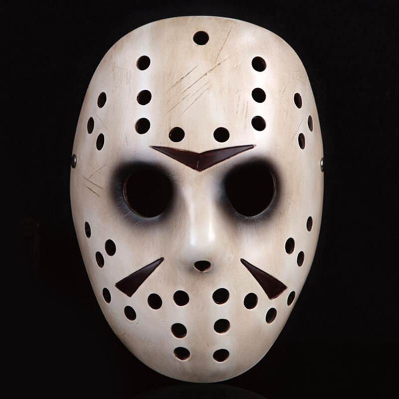 Mask หน้ากาก Jason เจสัน วอร์ฮีส์ จากหนัง ดัง Friday the 13th ฆาตกรฮ็อกกี้ แห่งทะเลสาปคลิสตัล ไฟเบอร์กลาส Fiberglass ป้องกัน สำหรับใส่ ปาร์ตี้ แฟนซี คอสเพลย์ สยองขวัญ สุดโหด 
ฮอกกี้ หมวก บีบีกัน ฮาโลวีน รักบี้ Horror Hockey Hat Marvel DC BBGUN Halloween