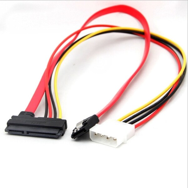 SATA Combo 15 Pin Power and 7 Pin Data Cable 4 Pin Molex to Serial ATA Lead Cable Molex to Sata Power Adapter 50cm