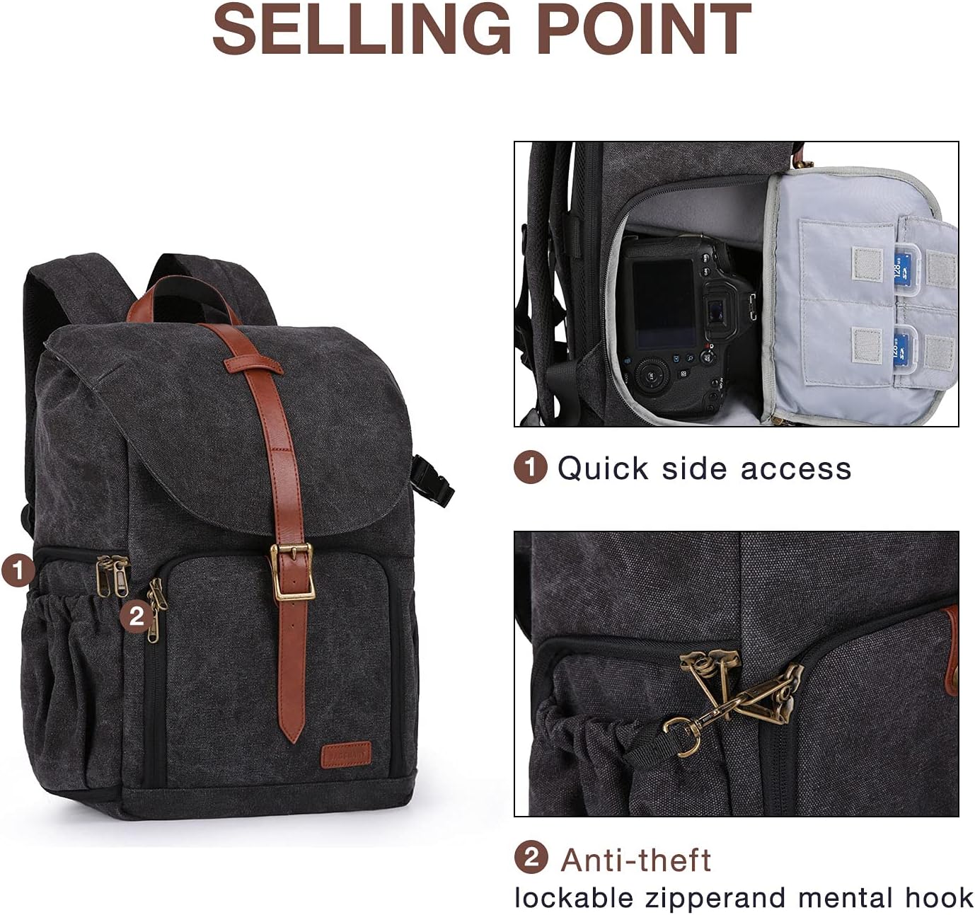 กระเป๋ากล้อง BAGSMART ANNISTON CAMERA BACKPACK กระเป๋าสะพายหลัง