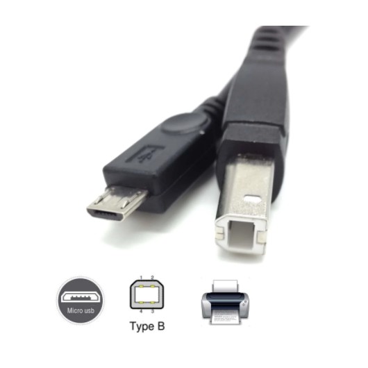 ลดราคา Micro USB ชายไปยัง USB 2.0 B ชายข้อมูล OTG สายโทรศัพท์เครื่องพิมพ์สแกนเนอร์สนับสนุนโทรศัพท์สมาร์ทแท็บเล็ต #สินค้าเพิ่มเติม แดปเตอร์ สายแปลงสายไฟ PCS Gold HDMI Extender
