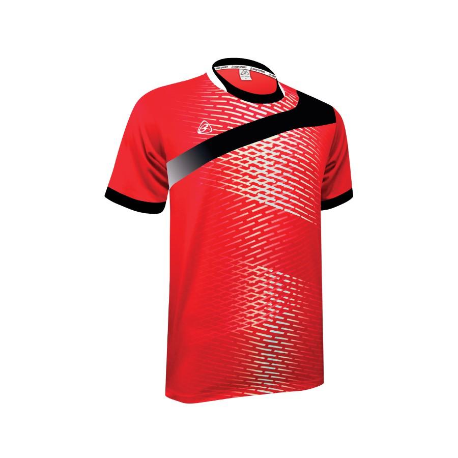 EGO SPORT EG5101 เสื้อฟุตบอลคอกลม สีแดงเสน