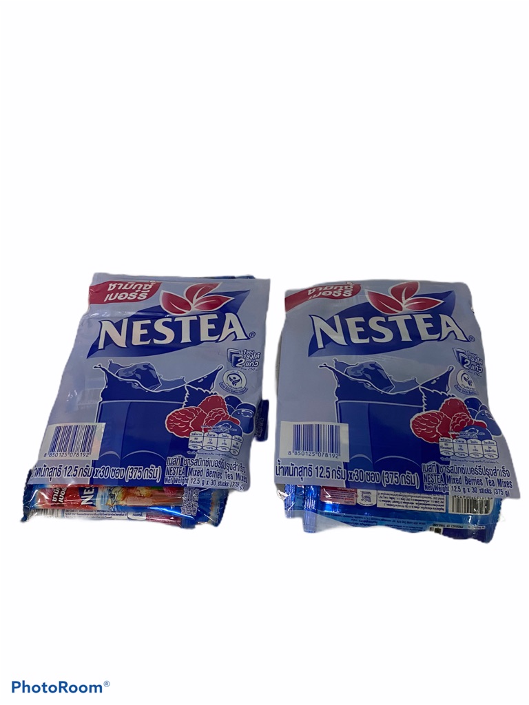 NESTEA ชามิกซ์เบอรรี่ บรรจุ12.5g 30ซอง สีฟ้าแถบชมพู่ 1SETCOMBO 2แพค/ 60ซอง ราคาพิเศษ สินค้าพร้อมส่ง!!