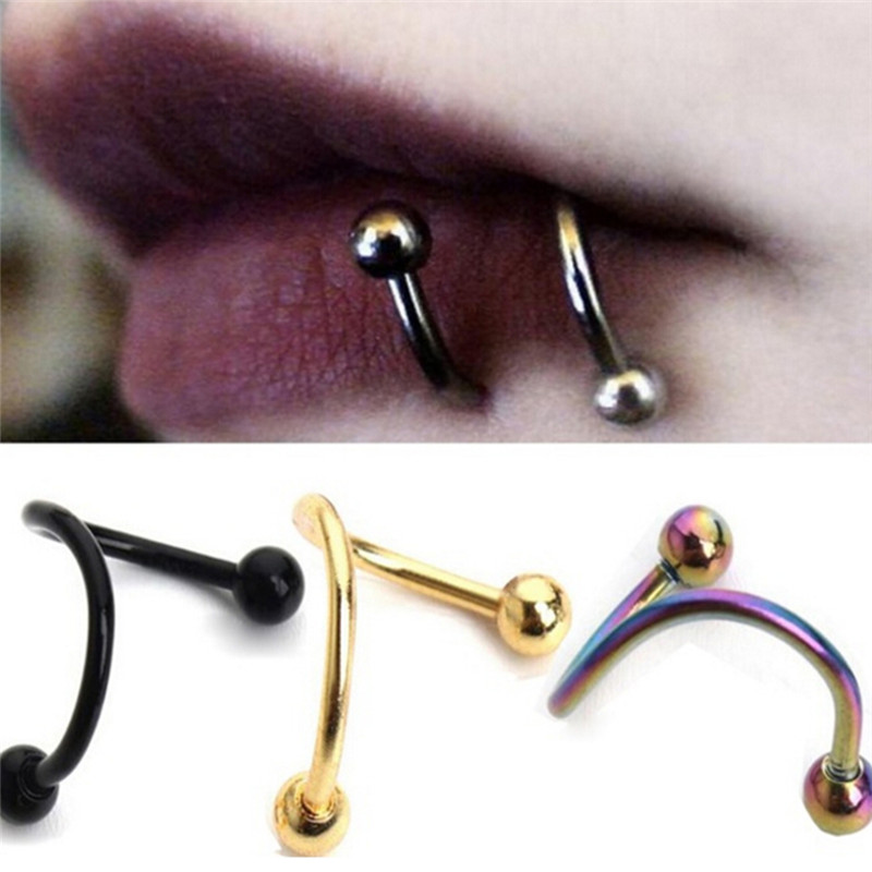 RAO Punk Stainless Steel Spiral Helix Ear Stud Lip Nose Ring Body