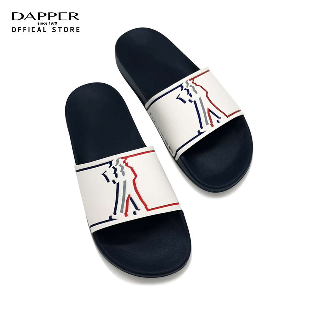 DAPPER รองเท้าแตะแบบสวม Mr.Walker Embossed Pool Slide Sandals สีขาว