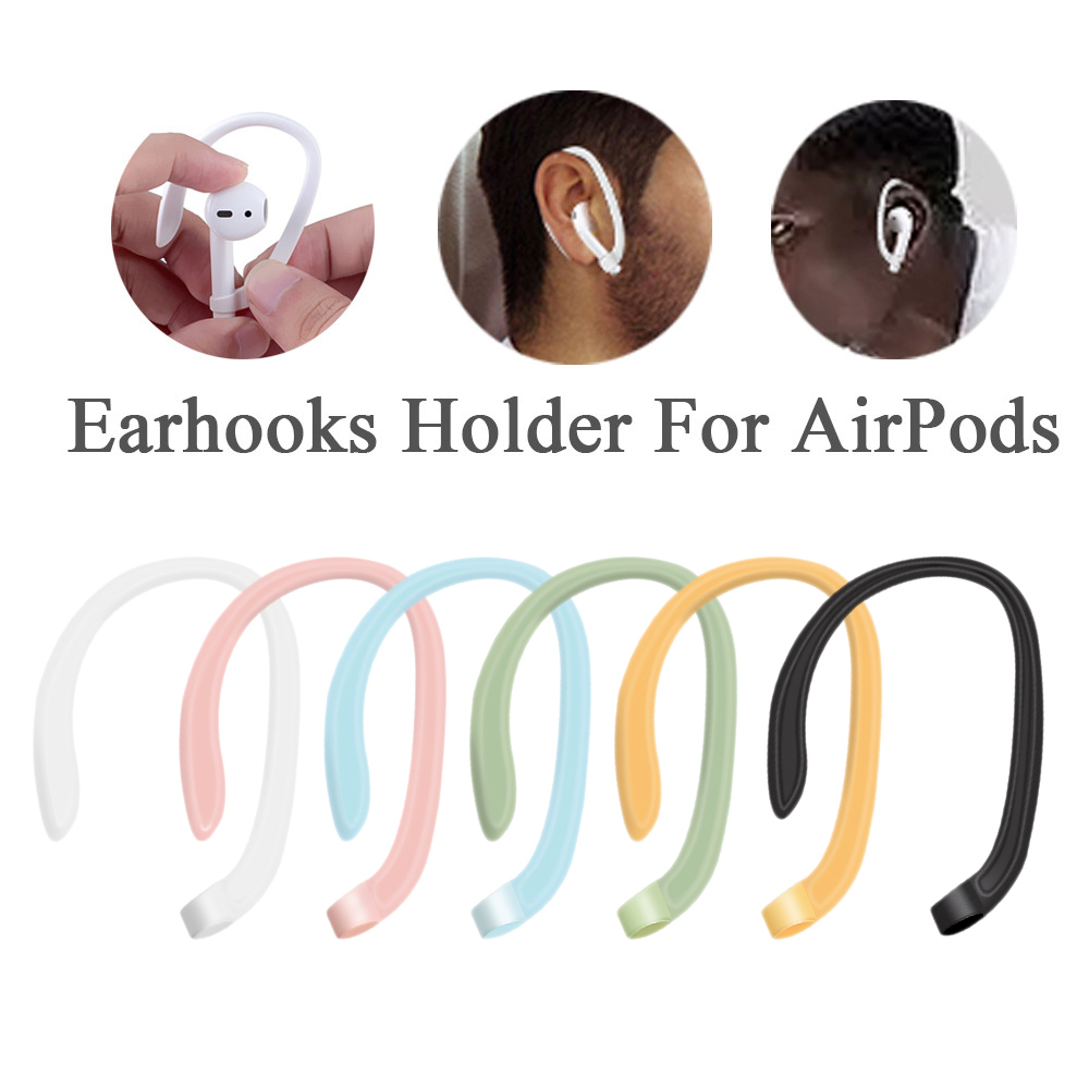 VERFZM SHOP 1 Pair Soft Accessories Silicone Candy Color Anti-lost Ear Hook Earphones Holder Protective Earhooks Secure Fit Hooks