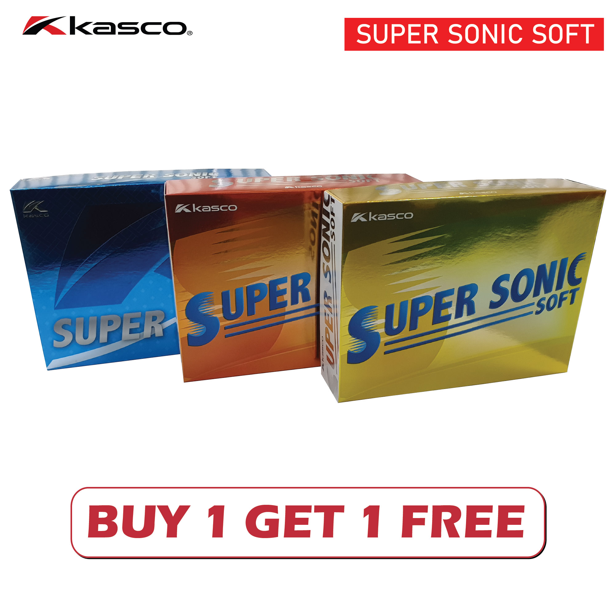 KASCO SUPER SONIC SOFT BALL BUY 1DZ GET 1DZ FREE (2DZ = 24 Balls) ลูกกอล์ฟซื้อ 1โหล แถม 1โหลฟรี (2โหล = 24ลูก)