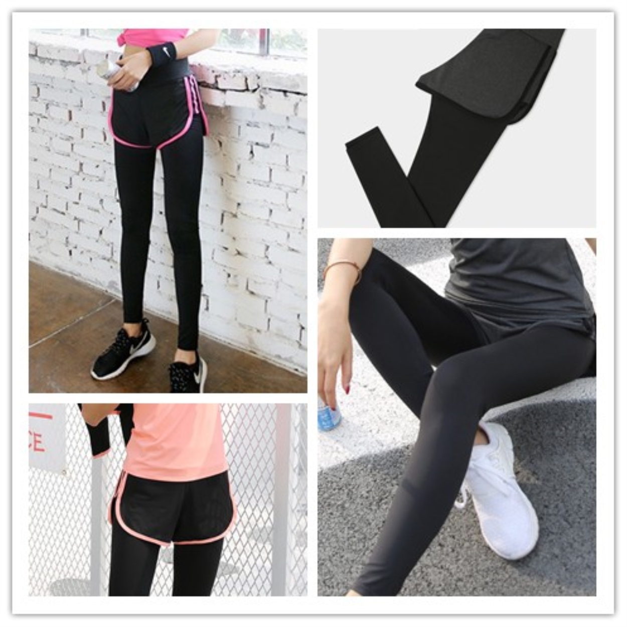☬♟  ส่งไว (S-3XL) กางเกงออกกำลังกายผู้หญิงขายาว YOGA-002 กางเกงวิ่ง กางเกงโยคะขายาว กางเกงมีซับในใส่สบาย