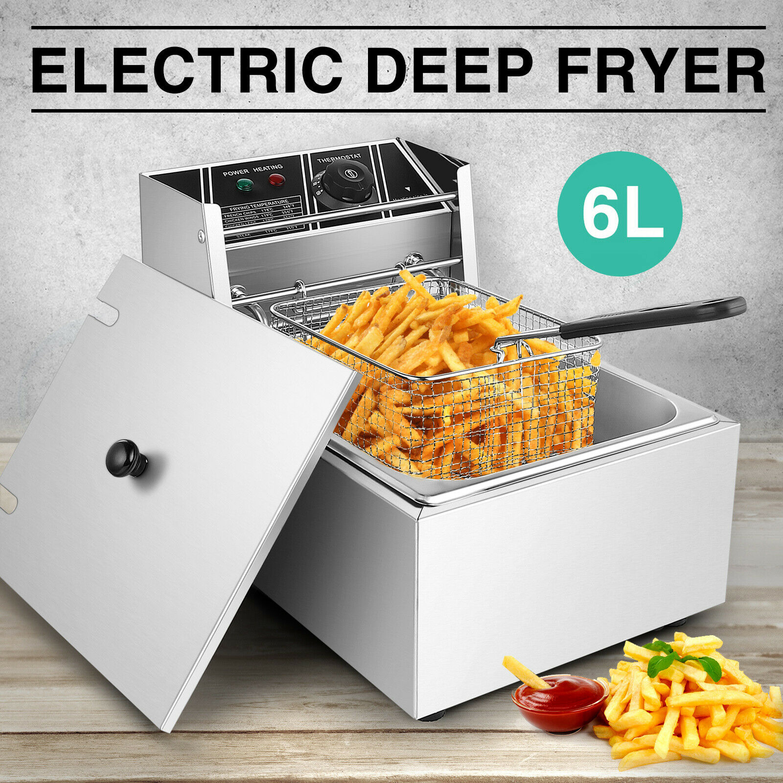 เตาทอดเฟรนฟราย เตาทอดไฟฟ้าสแตนเลส เครื่องทอดไฟฟ้า Electric Deep Fryer