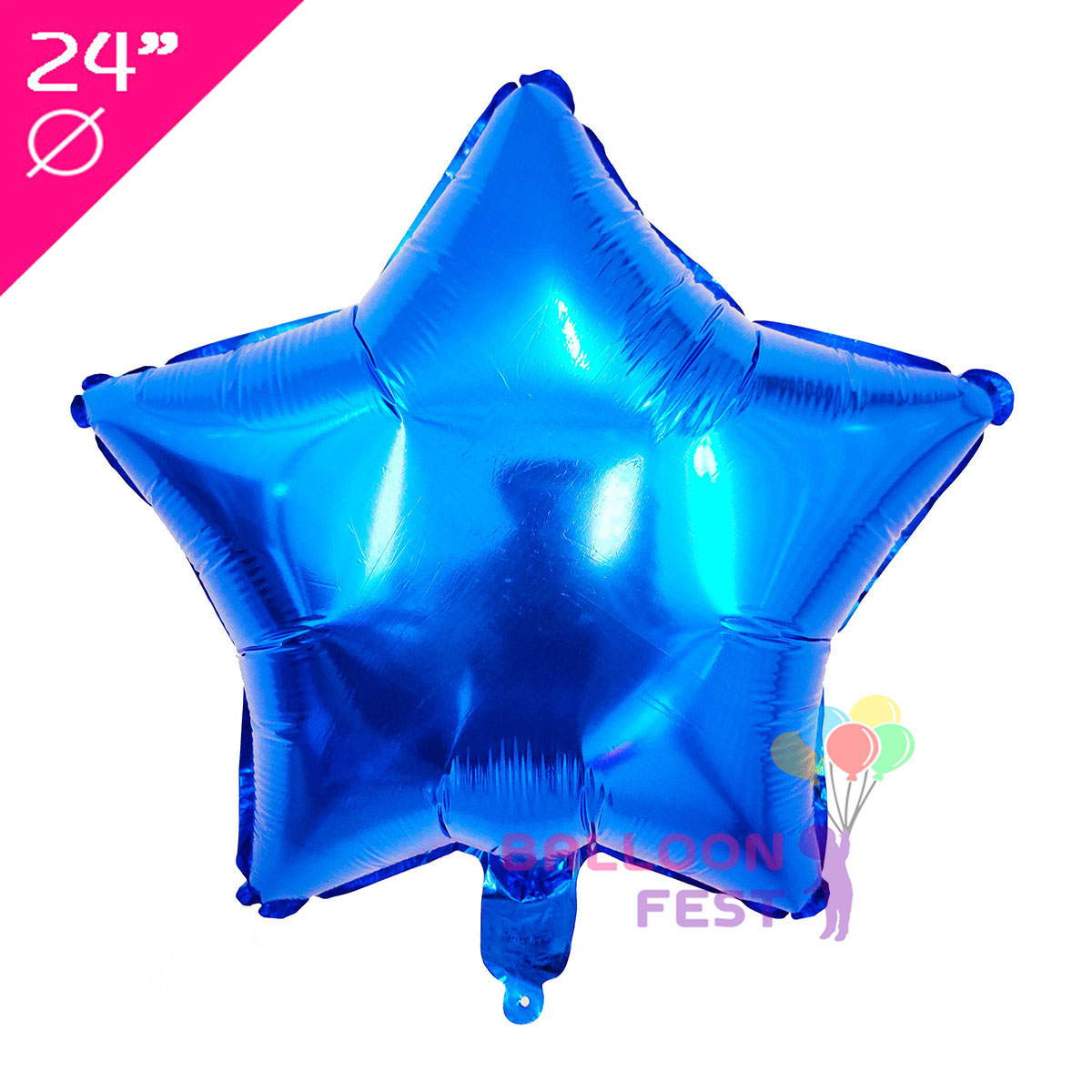 Balloon Fest ลูกโป่งฟอยล์ ดาว ขนาด 24 นิ้ว สีสะท้อนแสง สี สีน้ำเงิน