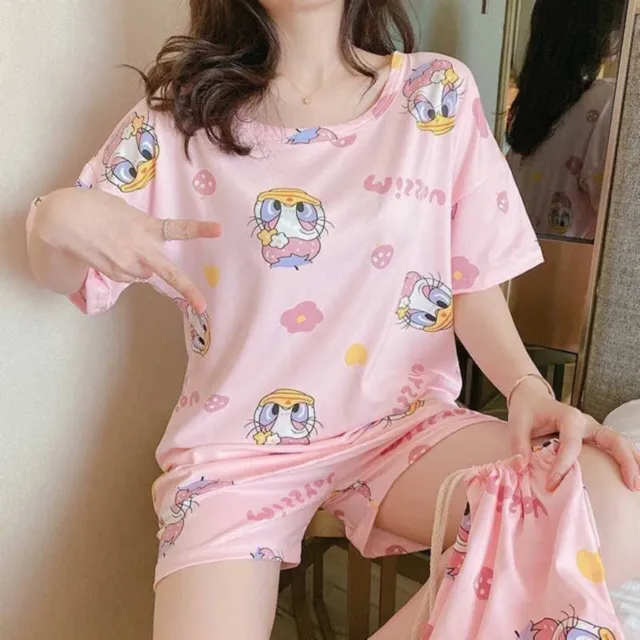 SUZY NICE SHOP ชุดนอนผู้หญิง ชุดนอนลายกาตูนชุดนอนซาติน ชุดเซ็ทเสื้อและกางเกงชุดนอน