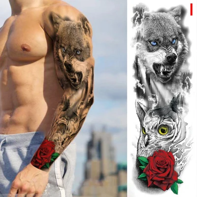 Variety 3D Waterproof Tattoos Stickers Fake Tattoo Paste Leg Arm Body Animal Sticker
