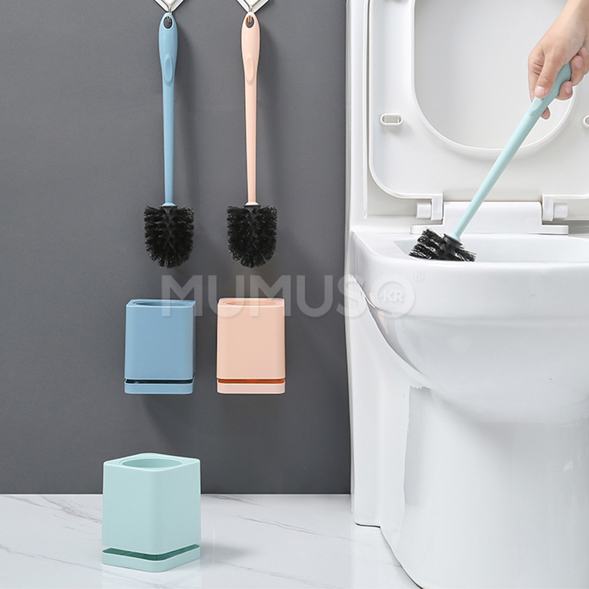softkiss Toilet brush แปรงล้างห้องน้ำ พร้อมที่เก็บ ไม่เจาะผนัง แปรงขัดห้องน้ำ แปรงขัดส้วม ที่ขัดส้วม ที่ขัดห้องน้ำ  แปรงขัดโถส้วม สี สีส้มอ่อน สอง สี สีส้มอ่อน สอง