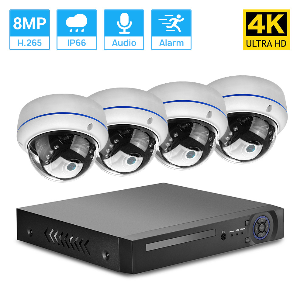 4K HD 4CH CCTV Security Camera System Kit - Outdoor/Indoor, Night Vision, 1080p