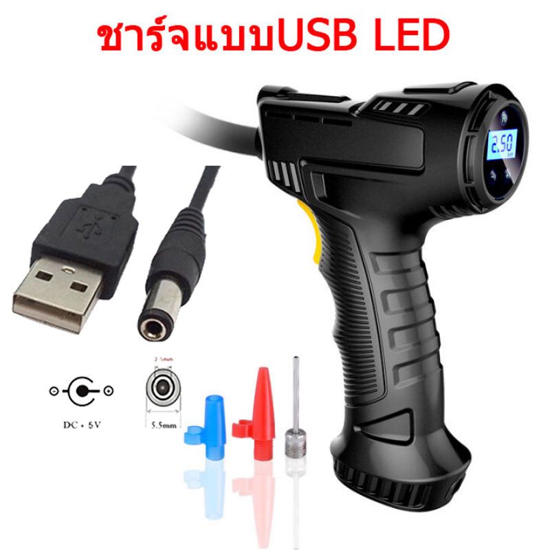 รถปั๊มลม ปั๊มลมไร้สายแบ 12V/120W Wireless Inflatable เครื่องอัดอากาศแบบชาร์จแบบพกพาเครื่องสูบน้ำ คอมเพรสเซอร์ไร้สายปั๊มเติมลม Digital รถ Automatic Tyre Inflator Equipment
