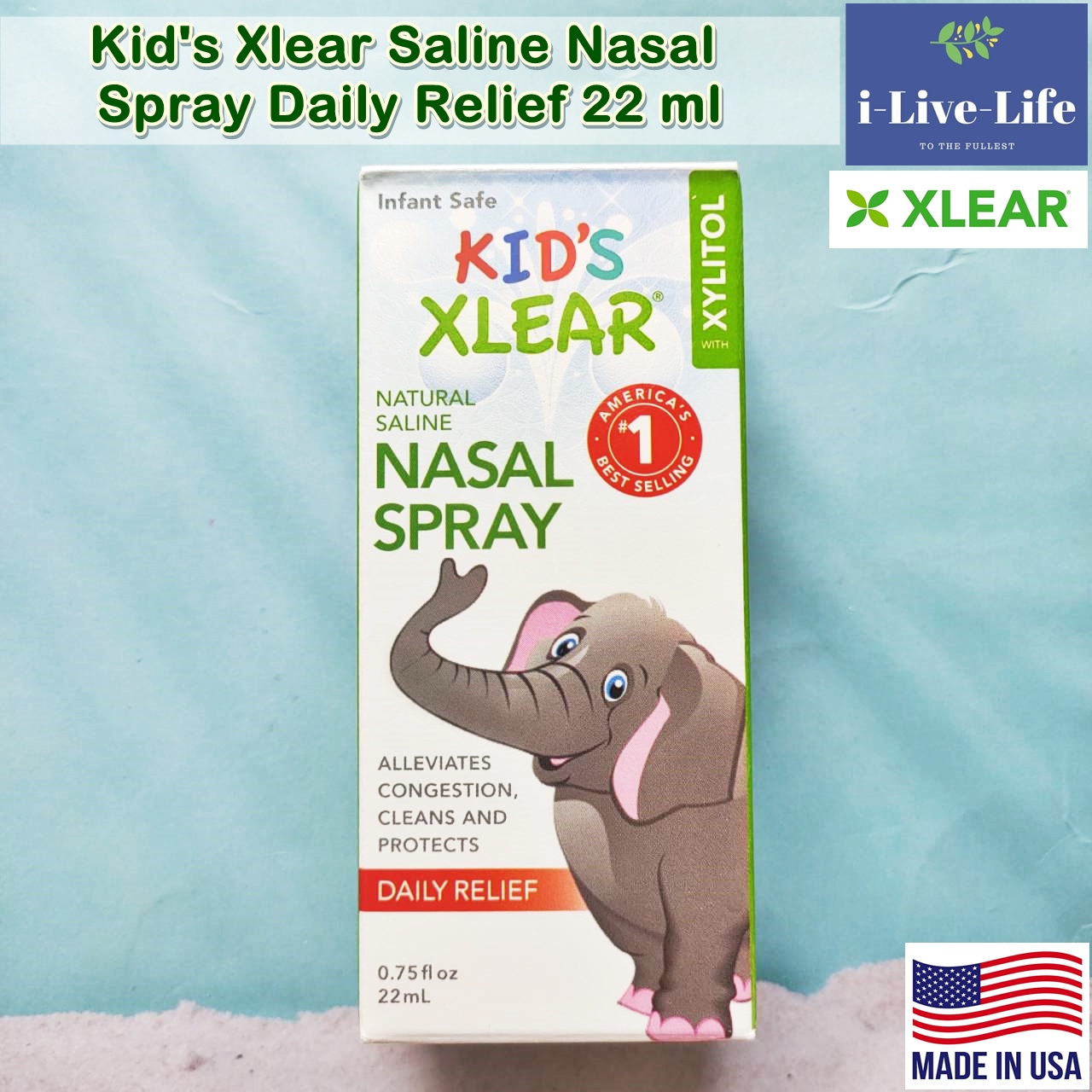 สเปรย์พ่นล้างจมูก ล้างไซ นัส สำหรับเด็ก Kid's Xlear Saline Nasal Spray