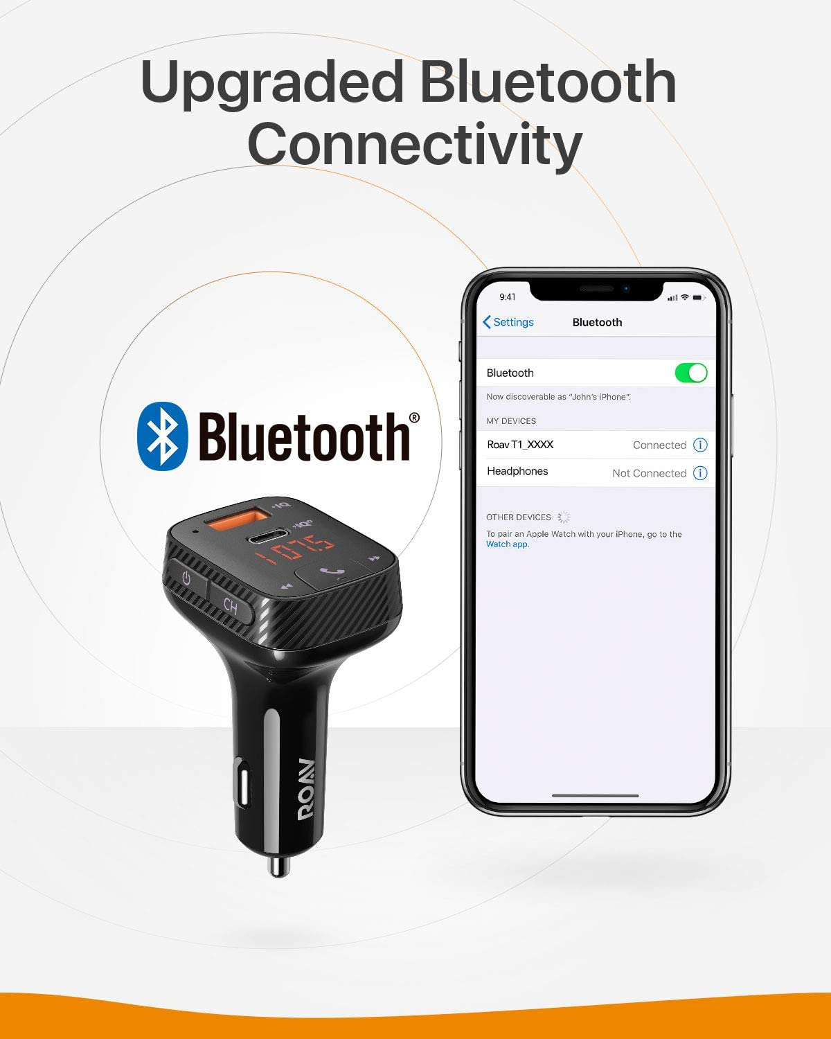 Anker Roav Bluetooth Car Adapter and Car Charger, Power IQ 3.0 Type C