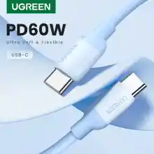 ภาพขนาดย่อของภาพหน้าปกสินค้าUGREEN 60W PD USB-C to USB-C PD Fast Charging Skin-friendly Silicone Cord Data Cord for SAMSUNG S23 S22 S21 iPad Pro MacBooK Air Model: US263 จากร้าน Ugreen Official Store บน Lazada