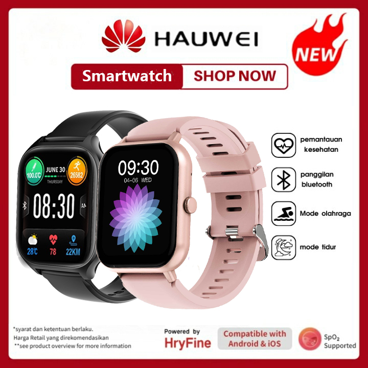 【ของแท้100%】2024 ใหม่ Hauwei นาฬิกาสมาร์ทสัมผัสได้เต็มจอ เครื่องวัดอัตราการเต้นของหัวในาฬิกาอัจฉริยะ นาฬิกาออกกำลังกาย หน้าจอสัมผัสแบบเต็มรองรับการโทรผ่าน Bluetooth นาฬิกาสม IP68 นาฬิกากันน้ำ OPP0 Sansumg smartwatch ราคา 448 บาท*ส่งฟรี