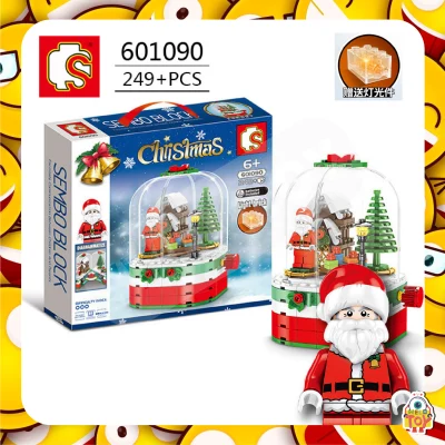 ตัวต่อเลโก้ SD601090 คริสมาส ซานต้าครอส หมุนได้ มีไฟ จำนวน 249+ ชิ้น