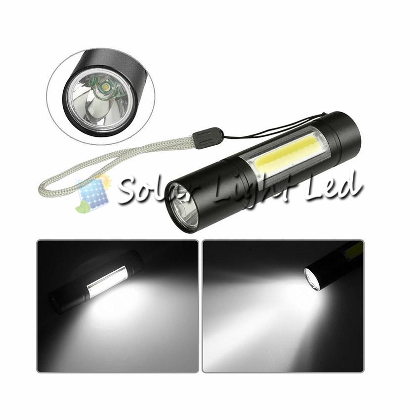 Miniไฟฉายสว่างมาก Portable Flashlights  CREE LED  XPE+COB 2in1 600mah usb charge 3mode