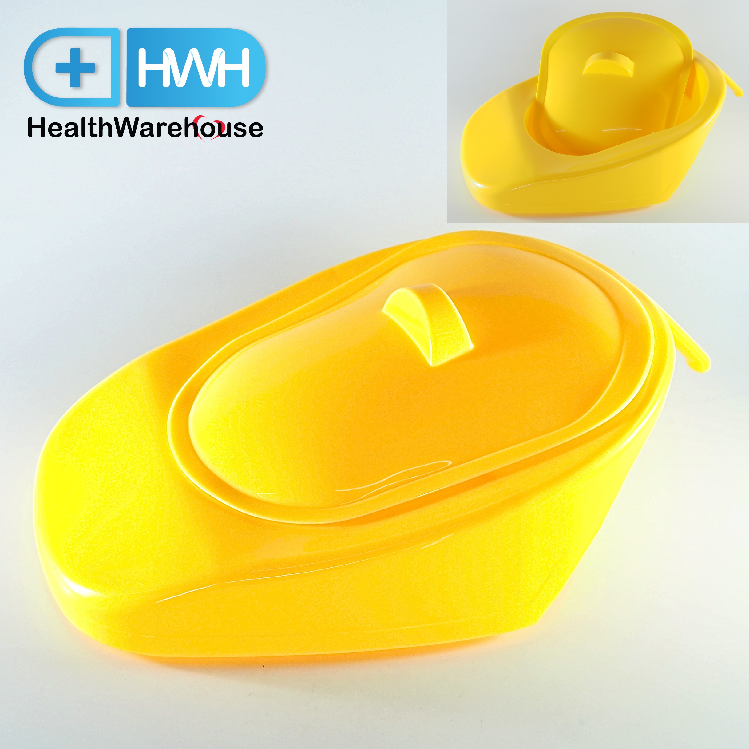หม้อนอนพลาสติก กระดูก หลังหัก (สีเหลือง) Adult Bedpan Plastic Bedpan