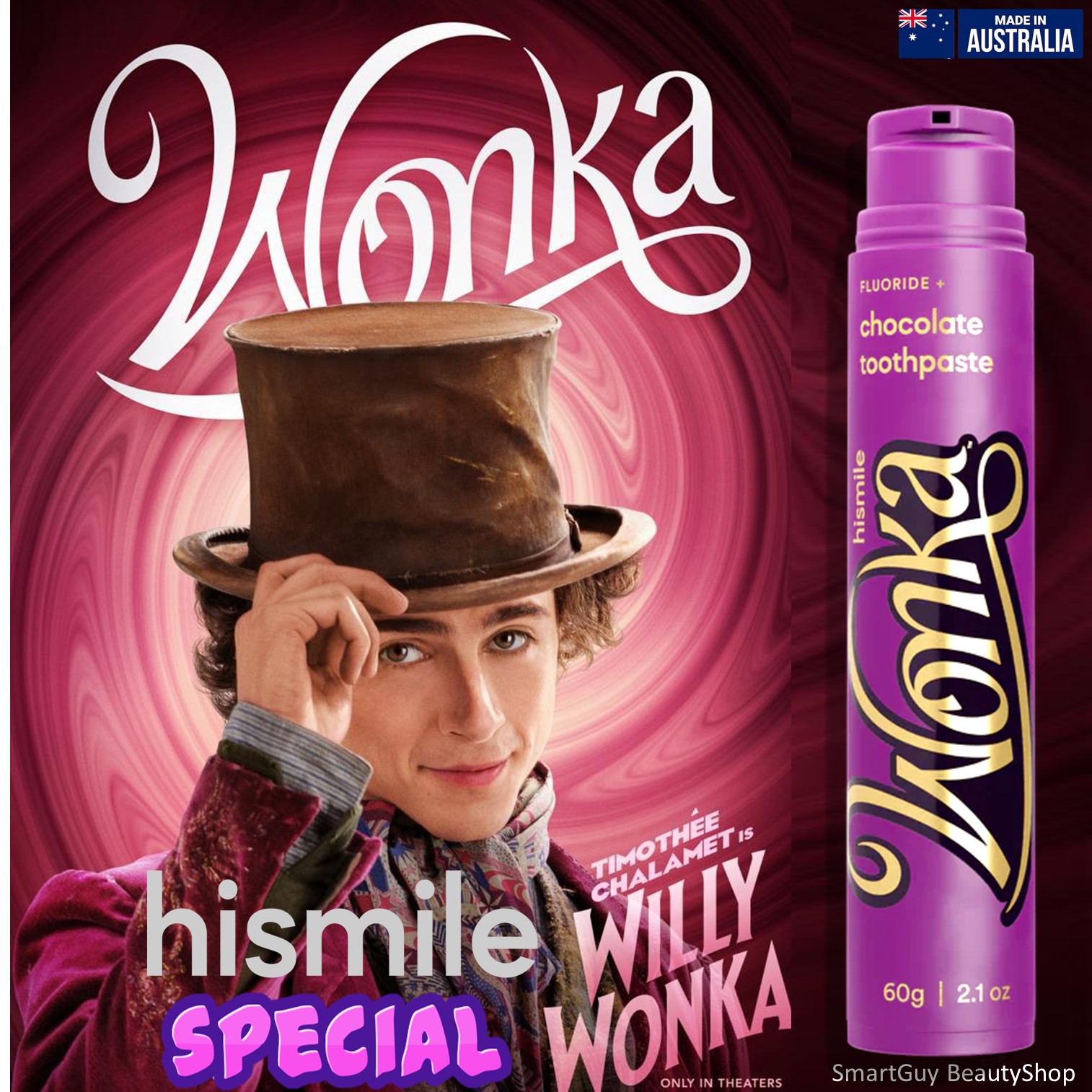 Hismile Wonka Chocolate Toothpaste Special Edition 60g ยาสีฟันรสช็อคโก