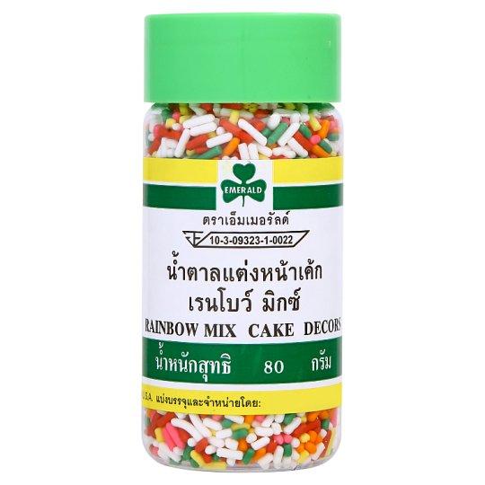 เอ็มเมอรัลด์ น้ำตาลแต่งหน้าเค้ก เรนโบว์ มิกซ์ 80กรัม/Emeral Sugar Cakes Rainbow Mix Cake 80 gm.