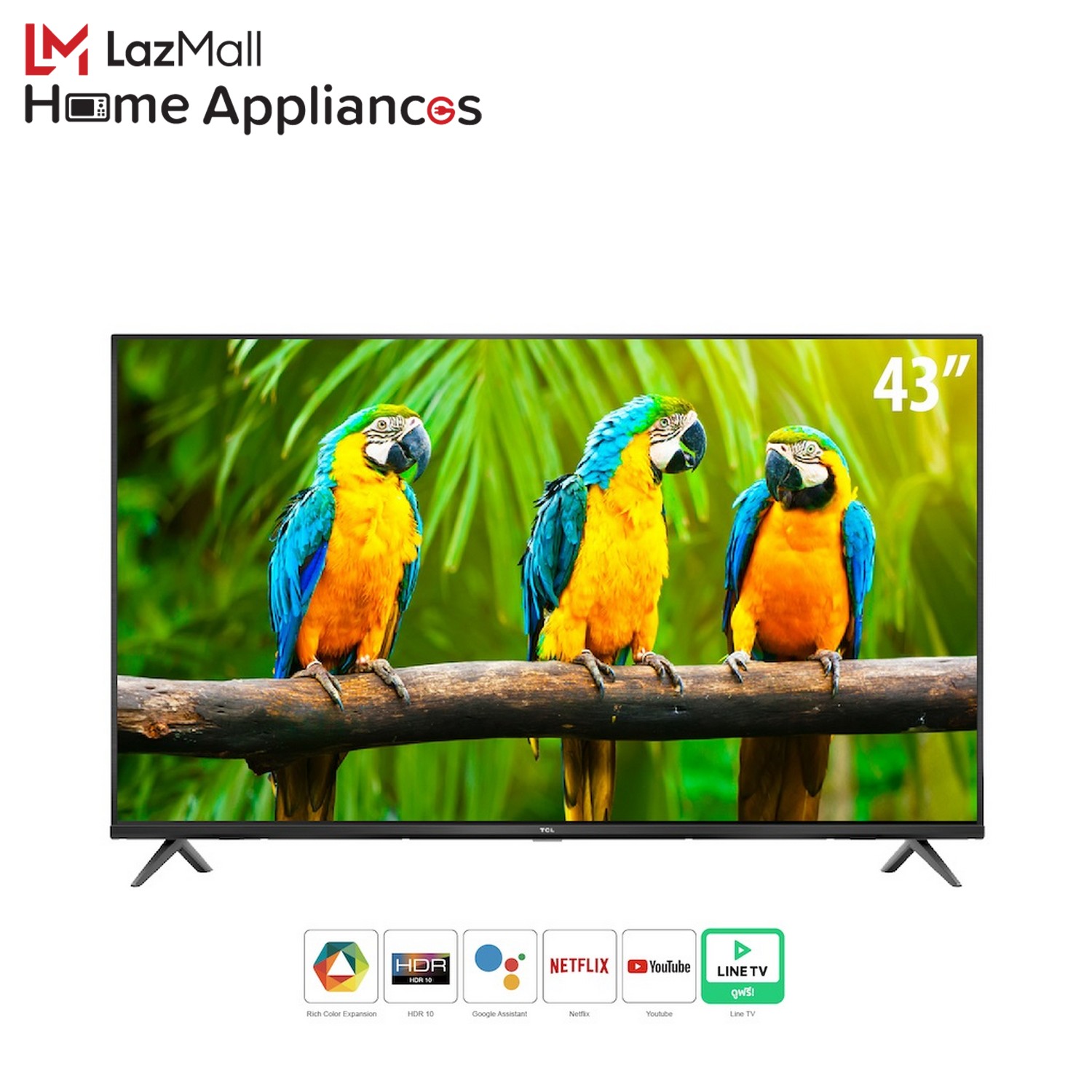 [NEW] TCL ทีวี 43 นิ้ว LED 4K UHD Android TV 9.0 Wifi Smart TV OS รุ่น 43T5000A