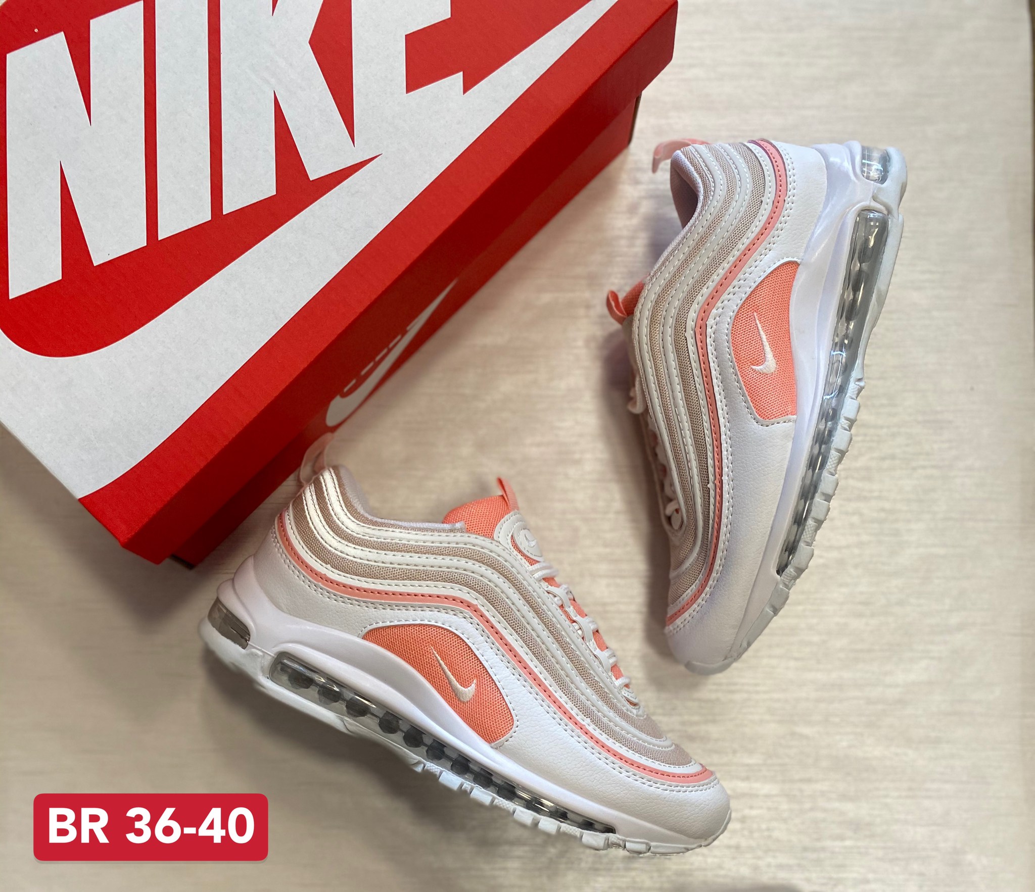 [MShose] รองเท้าNike Air Max 97 white - Pink size : 36-40 รองเท้าลำลอง รองเท้าวิ่ง รองเท้ากีฬา รองเท้าออกกำลังกาย สินค้าครงปก100%