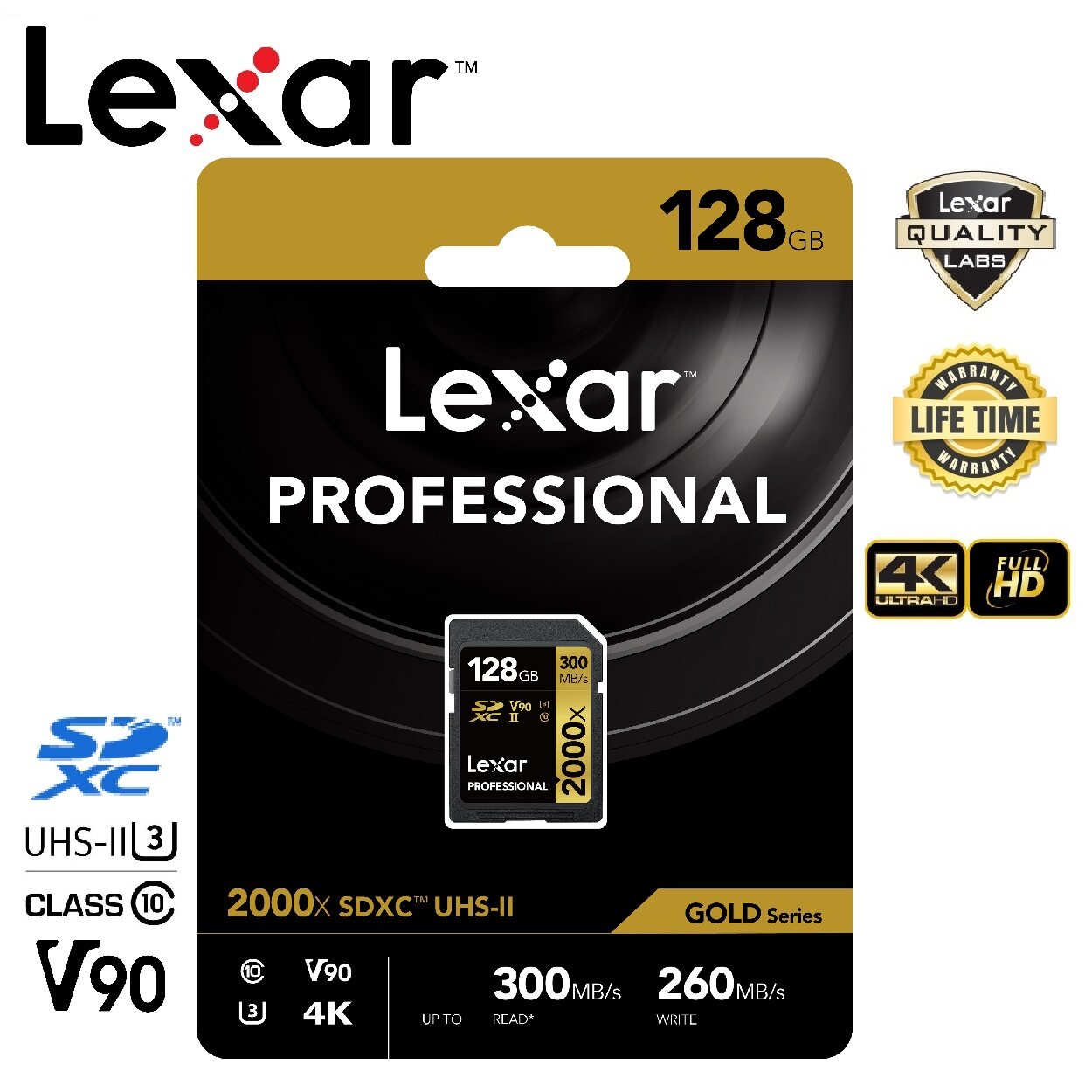 Lexar 128GB SDXC Professional 2000x (300MB/s)