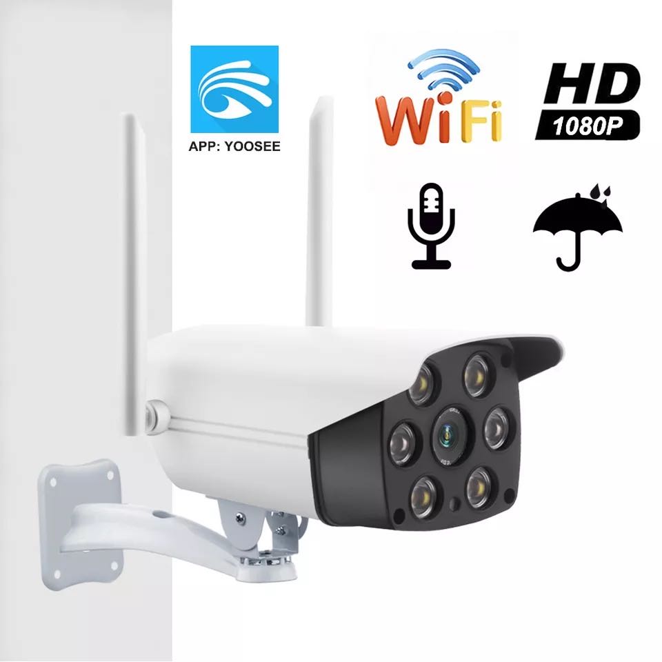 APP:YOOSEE Outdoor IP Wifi Camera อกล้องวงจรปิดกลางแจ้ง กล้องวงจรปิด กันน้ำและกันฝุ่น 1080P HD คืนวิสัยทัศน์ บันทึกวิดีโอ รองรับการบันทึก